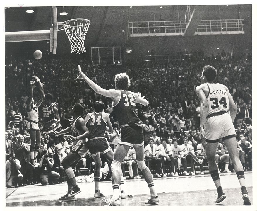 Dwight Clay hits the game-winning jump shot to defeat #1 UCLA on Jan. 19, 1974, and end the Bruins' record 88-game win streak