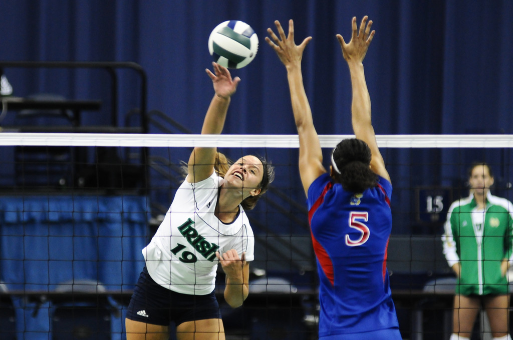 Notre Dame Volleyball vs. Kansas Notre Dame, Ind. (Purcell Pavilion) W, 3-1