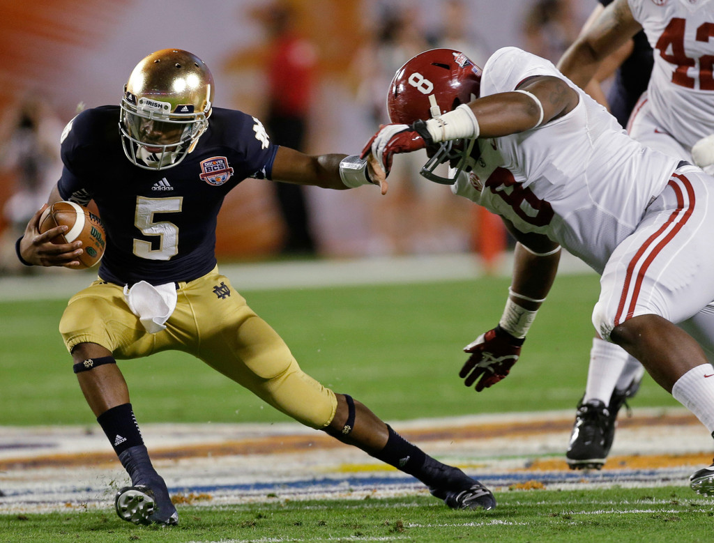 Irish Title Hopes Halted By Crimson Tide, 42-14 (AP)