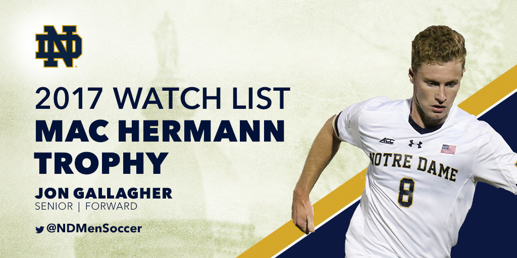 Gallagher Tabbed To Preseason Hermann Trophy Watch List Gallagher Tabbed To Preseason Hermann Trophy Watch List