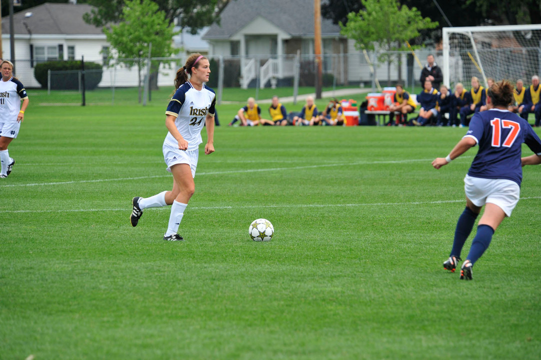 Sophomore defender/tri-captain (and Chicagoland native) Katie Naughton collected a goal and an assist as Notre Dame toppled its Windy City neighbors, Northwestern, 4-1 on Sunday afternoon at Alumni Stadium.