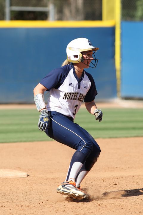 Junior All-American Emilee Koerner set a Notre Dame NCAA Championship record with five RBI on Saturday against Long Beach State