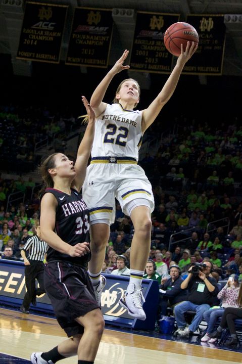 Senior guard Madison Cable posted her first career double-double (20 points/11 rebounds) in Notre Dame's 94-93 overtime win at 25th-ranked DePaul Wednesday night.
