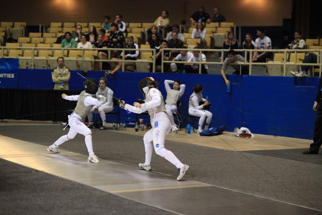 Lee Kiefer, defending NCAA Champion, won the foil competition in today's exhibition match.