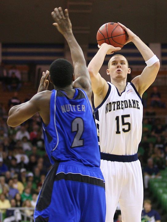 Colin Falls became Notre Dame's career three-point leader on Sunday with 305.