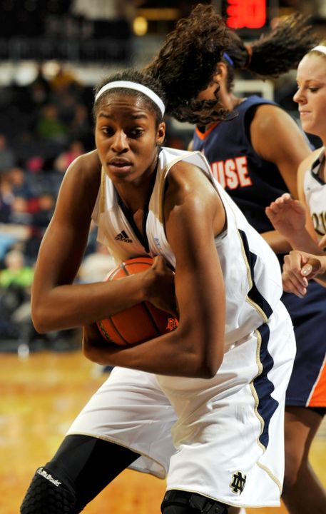 Senior Devereaux Peters is averaging 11.5 points and 7.2 rebounds per game for the Irish in 2010-11.