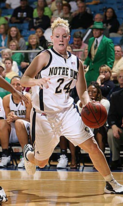 Junior guard Lindsay Schrader finished with a game-high 20 points on 10-of-12 shooting for the 24th-ranked Irish.
