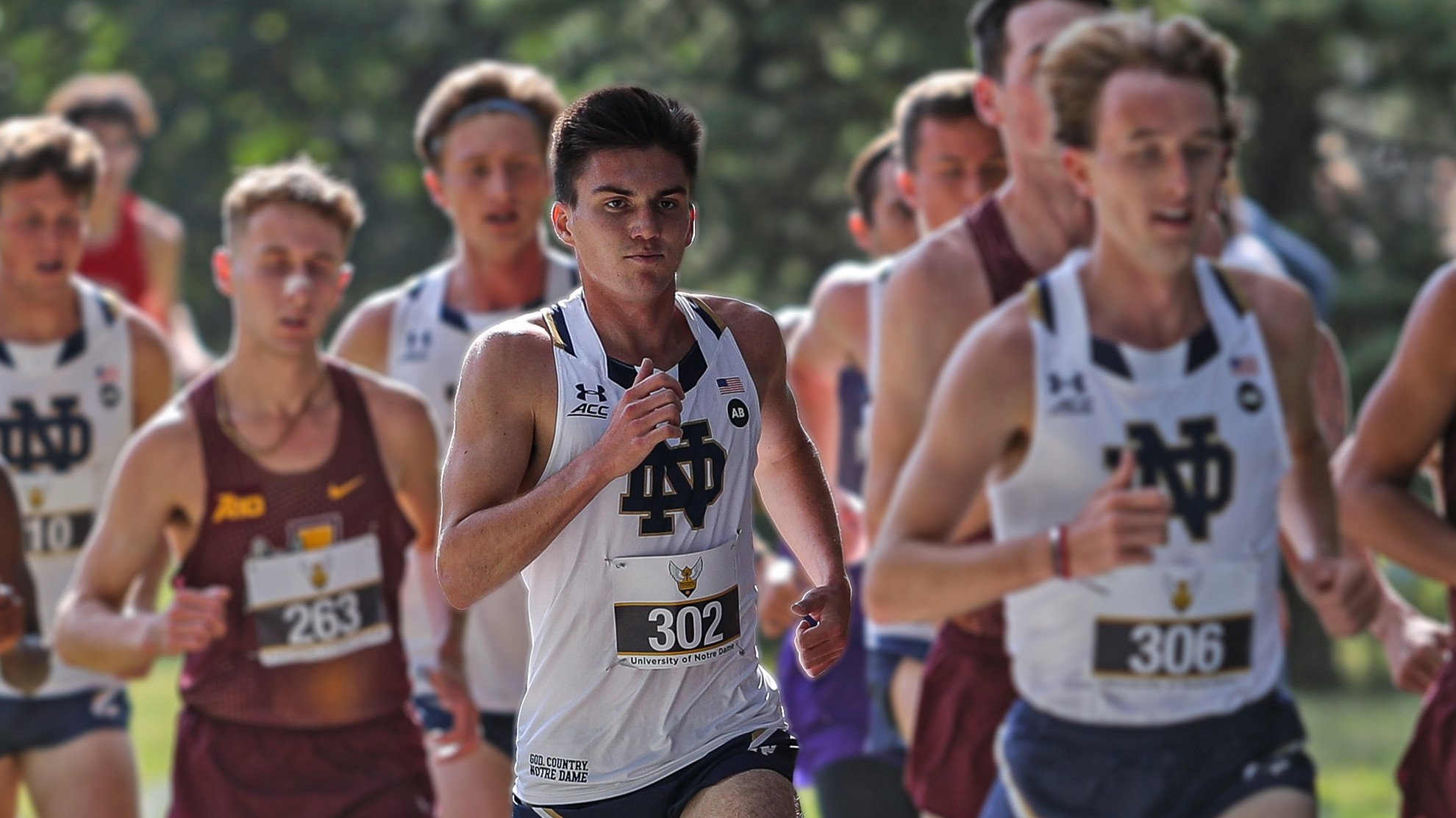 Cross Country Hosts 45th National Catholic Invite on Friday Several runners compete in a race.