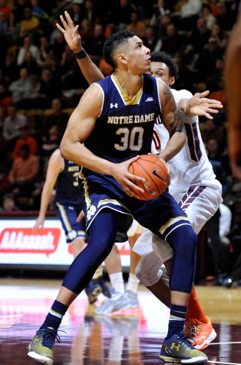 Zach Auguste and his Irish teammates had a busy 36 hours on their trip to Virginia Tech earlier this week.