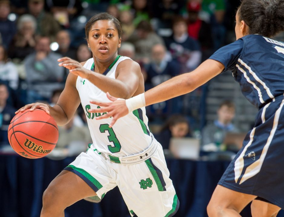Senior tri-captain Whitney Holloway earned the team's Spirit Award for the third time in four seasons at Tuesday night's Notre Dame Women's Basketball Awards Banquet held in the Joyce Center Fieldhouse.
