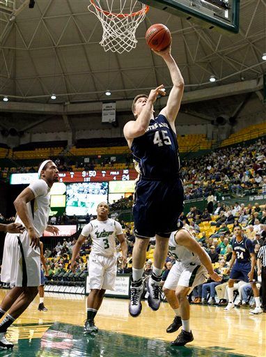 Jack Cooley drives for two of his 15 points. Cooley added 11 rebounds for an impressive double-double.