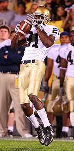 College Football Tradition Senior WR Maurice Stovall has eight touchdown catches in Notre Dame's last three games played.