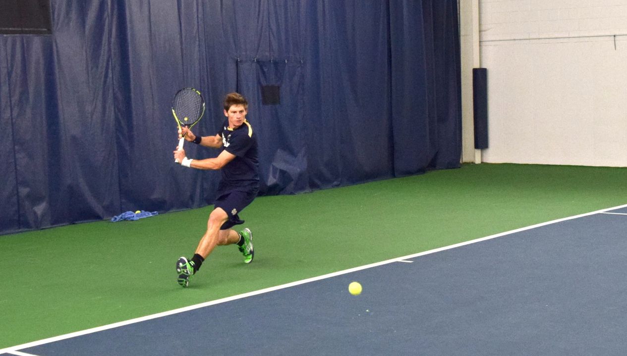 Junior Alex Lawson clinched the win for the Irish with a 6-2, 1-6, 7-6(6) victory on Court 5 Sunday against Florida State.