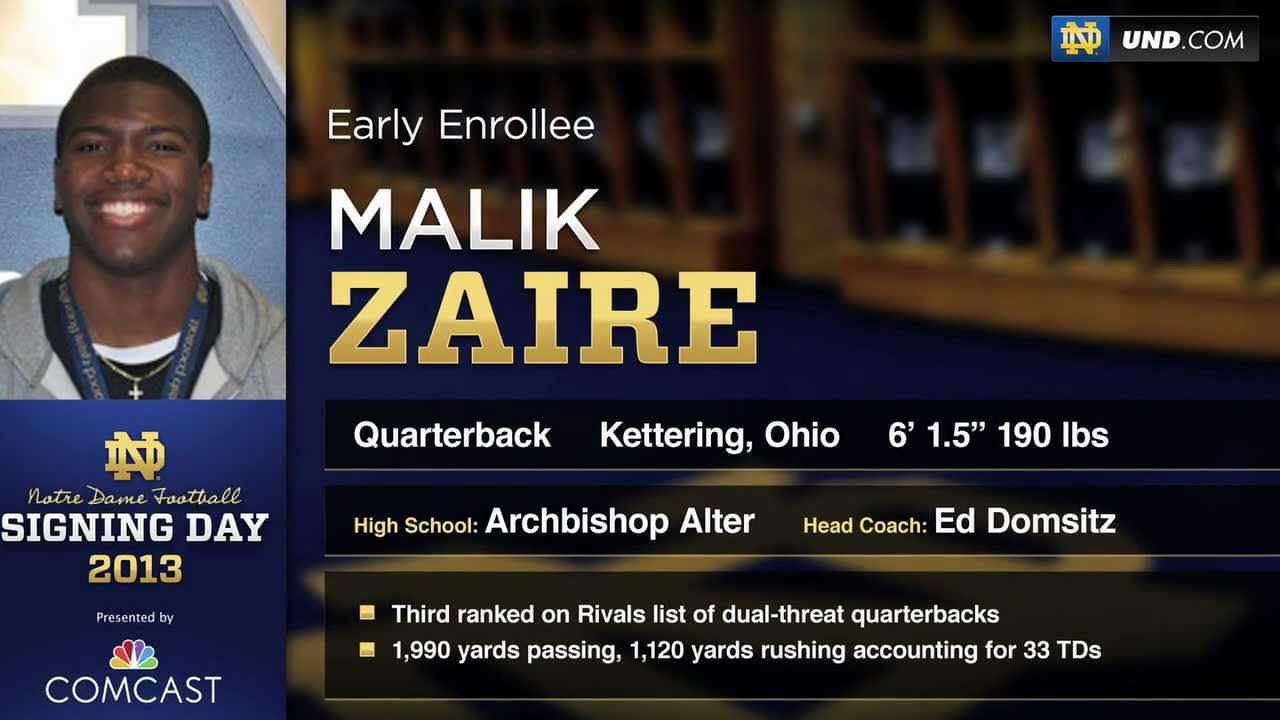 Malik Zaire - Notre Dame Football 2013 Signee