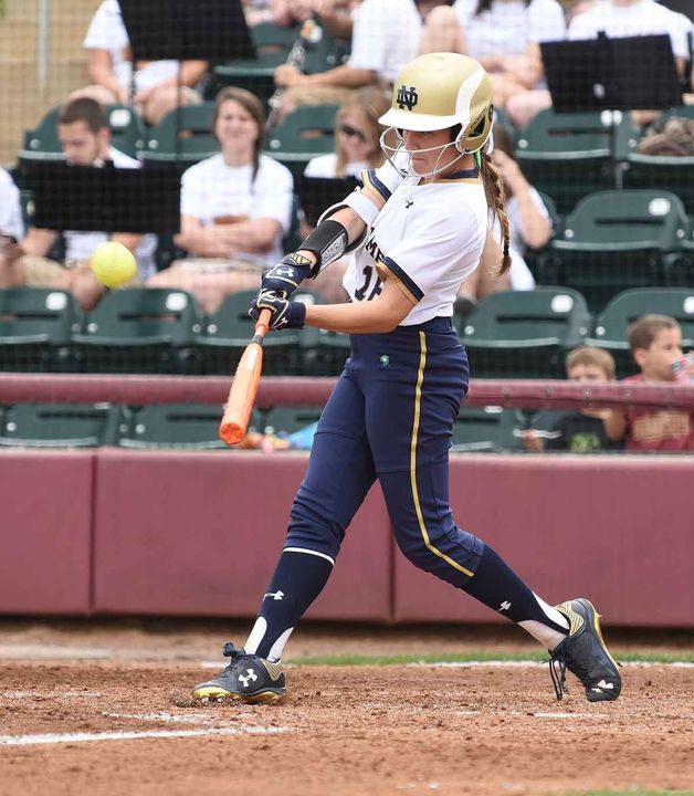 Freshman Bailey Bigler logged her first career collegiate hit, a two-run pinch-hit single, to key a five-run Notre Dame fifth inning in Wednesday's win over Cleveland State