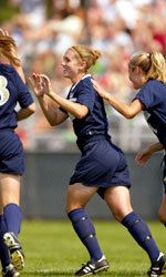 Sophomore midfielder Jen Buczkowski became the first Irish player since 1994 to score a winning goal in the final minute of play, in the 2-1 win at Georgetown.
