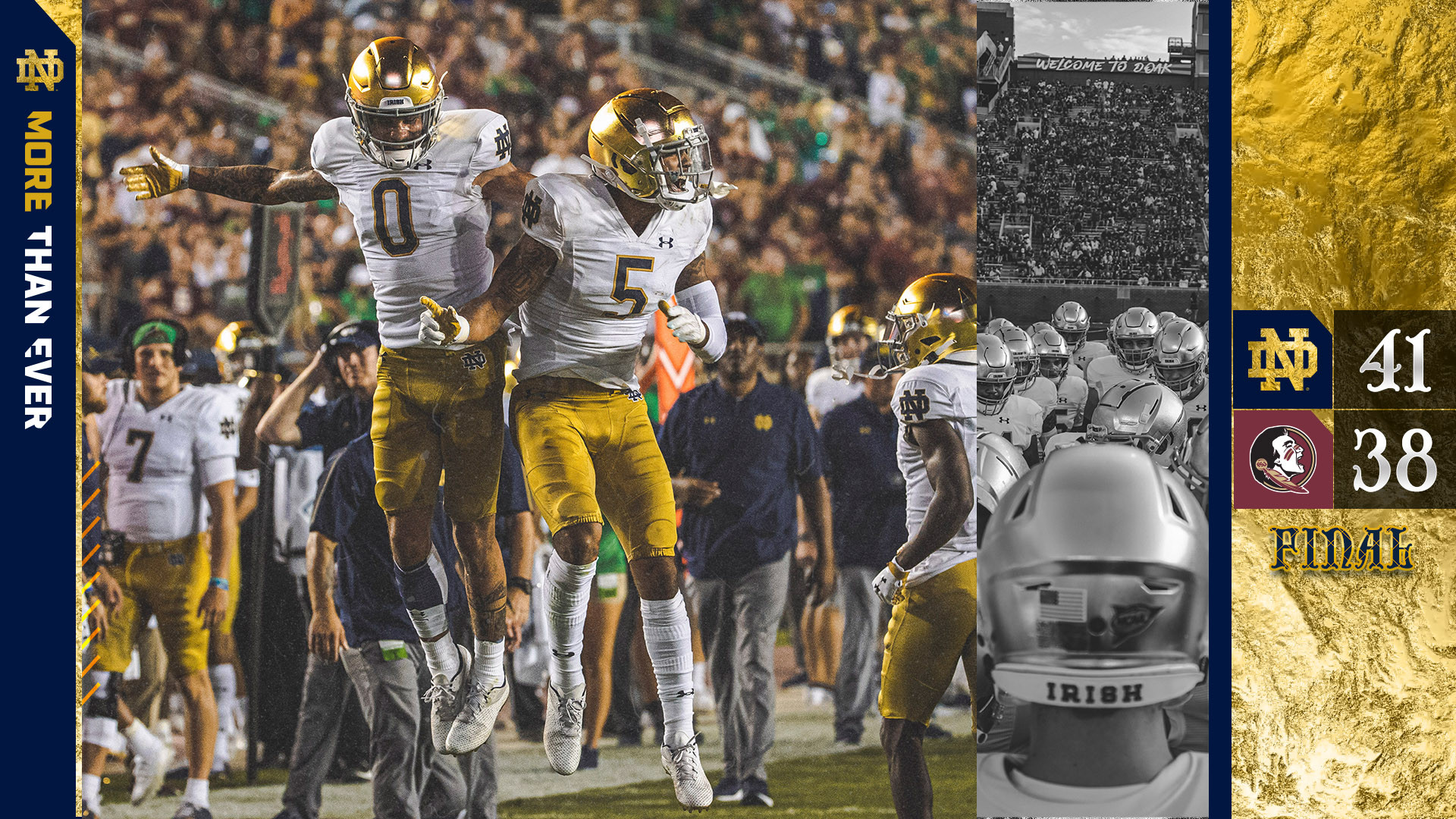 #9 Irish Outlast Florida State in Overtime, 41-38 #9 Irish Outlast Florida State in Overtime, 41-38