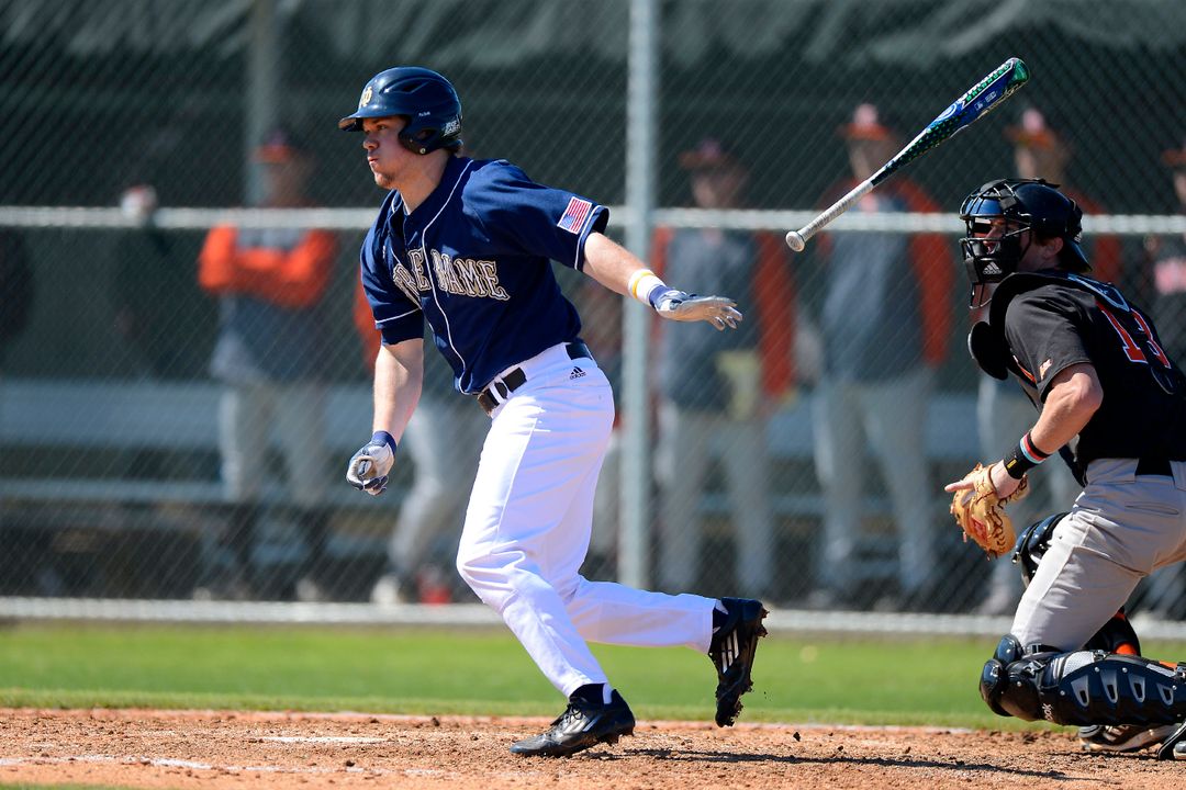 Junior Ryan Bull had a solo homer and two runs scored in Notre Dame's 9-2 win over No. 24 FAU in game one.