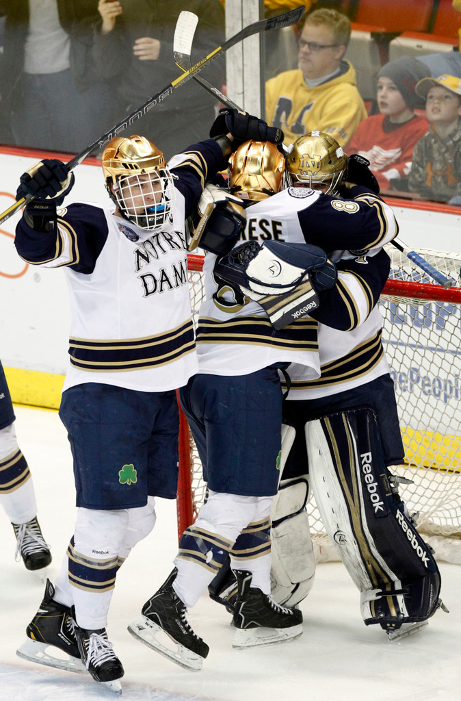 Notre Dame Men's Ice Hockey wins CCHA Championship over Michigan on 03-24-2013