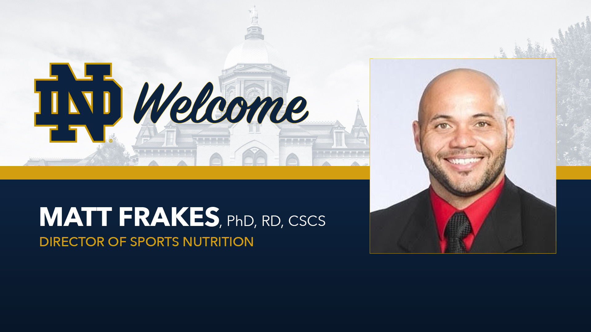 Dr. Matt Frakes Named Director of Sports Nutrition Dr. Matt Frakes Named Director of Sports Nutrition