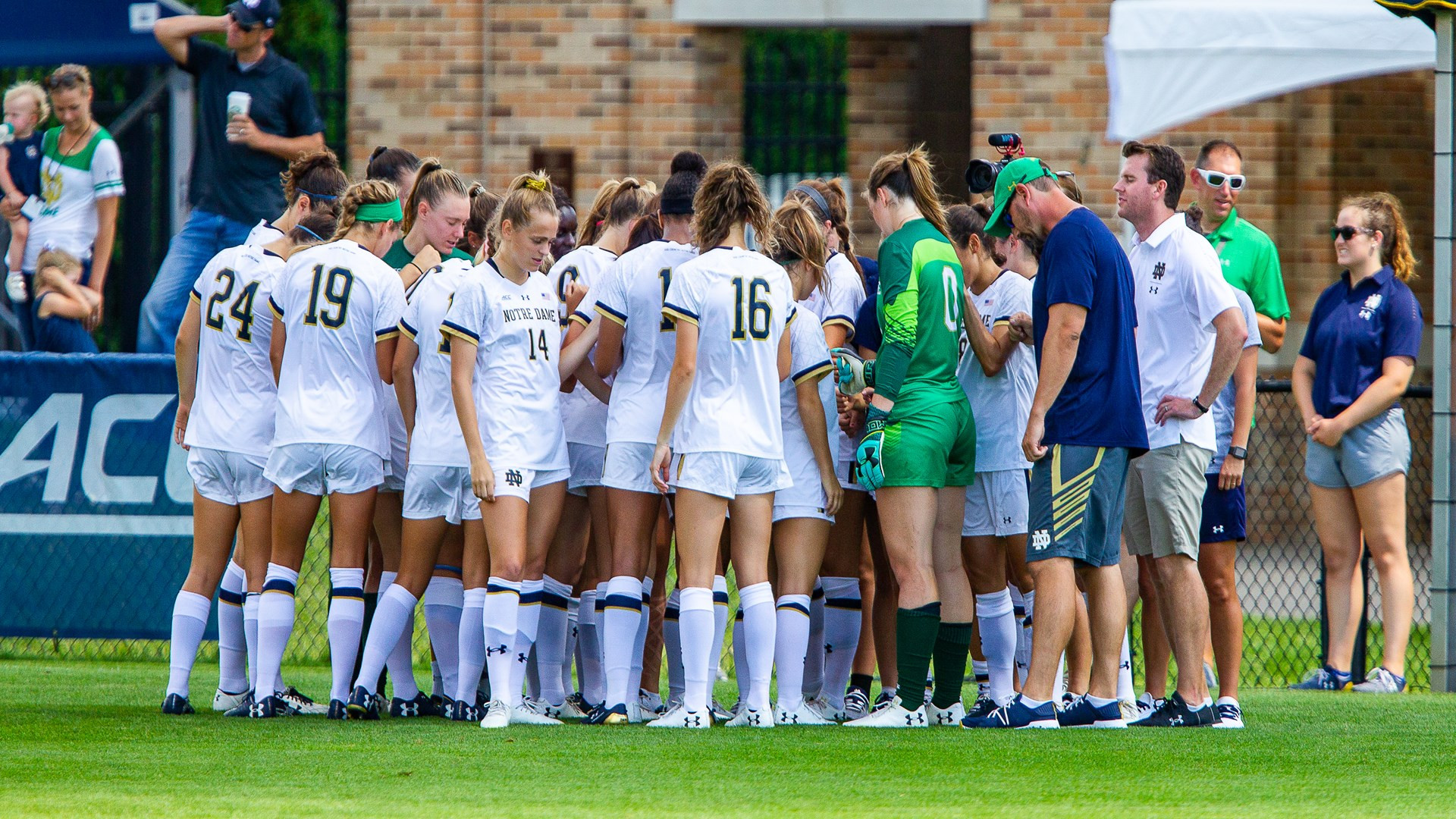 Sunday’s Match With NC State Postponed Team huddle