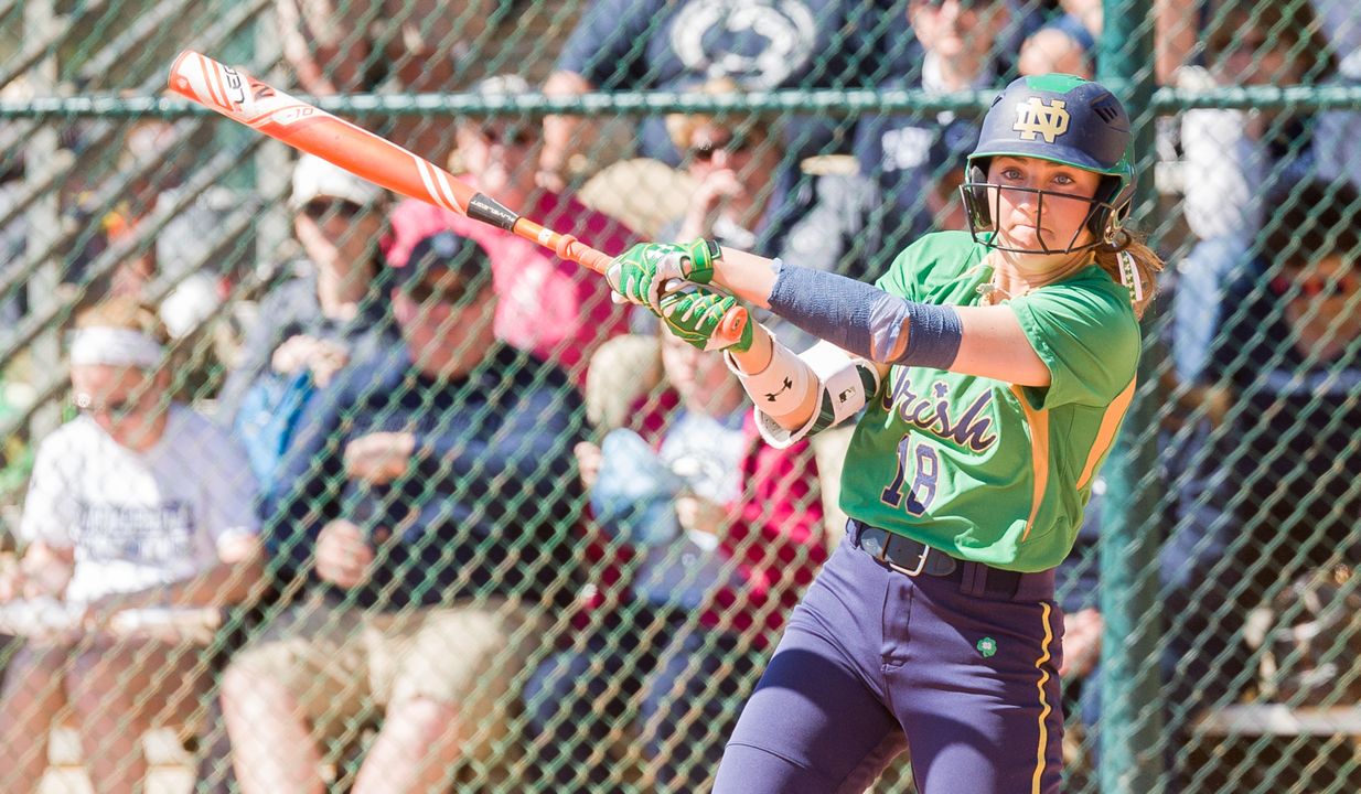 Bailey Bigler logged a pair of RBI singles during Notre Dame's 6-2 win over Penn State on Sunday at the Diamond 9 Citrus Classic