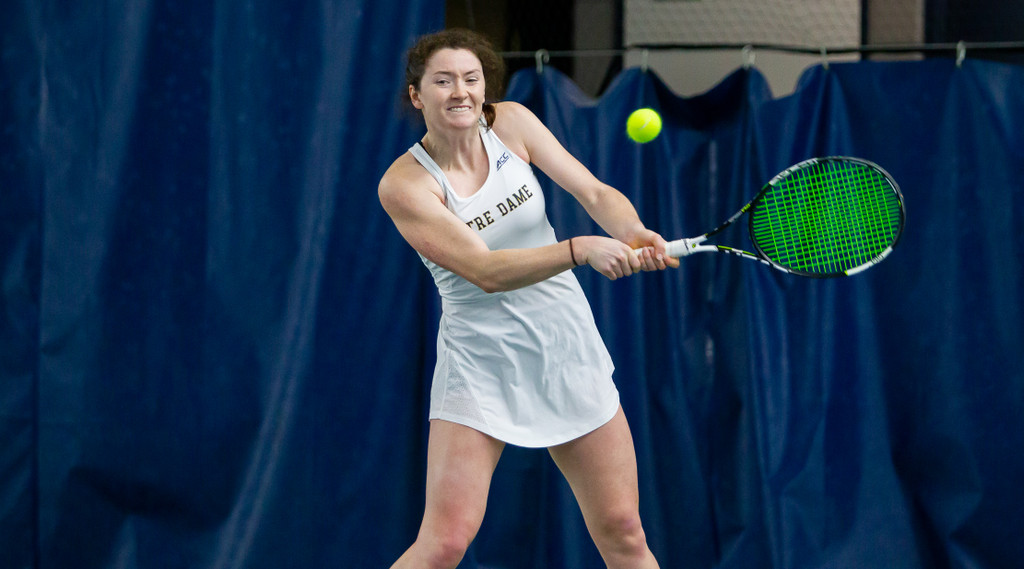 Bess Waldram during the ACC match between University of Notre Dame vs. University of Louisville at Eck Center on March 8, 2019 in South Bend, Indiana.