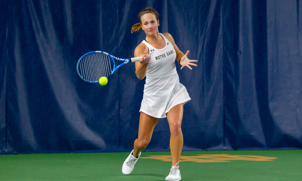 Ally Bojczuk during the ACC match between University of Notre Dame vs. University of Louisville at Eck Center on March 8, 2019 in South Bend, Indiana.