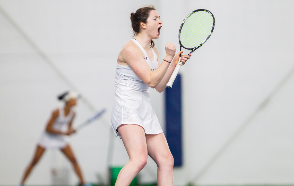Bess Waldram during the ACC match between University of Notre Dame vs. University of Louisville at Eck Center on March 8, 2019 in South Bend, Indiana.