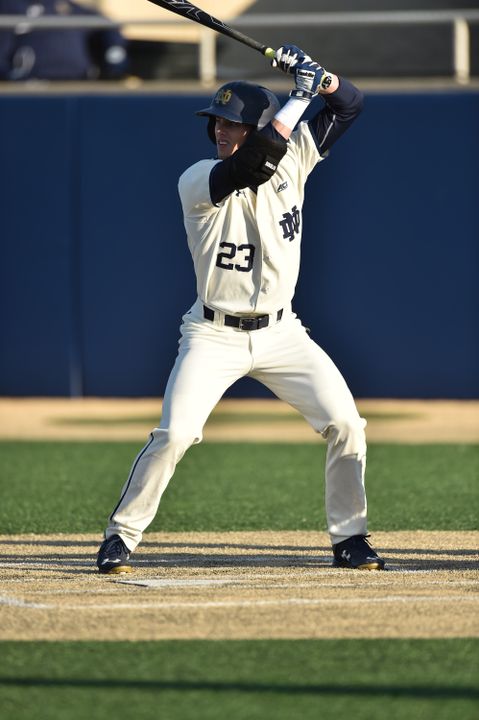 Sophomore Cavan Biggio had a key, two-RBI triple in the sixth inning that helped the Irish to an 8-2 win over No. 24 Virginia Friday afternoon in Durham.