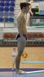 Fighting Irish To Compete In Two Dual Meets This Weekend Sophomore diver Sam Stoner won both the one-meter and three-meter events last season versus Evansville.