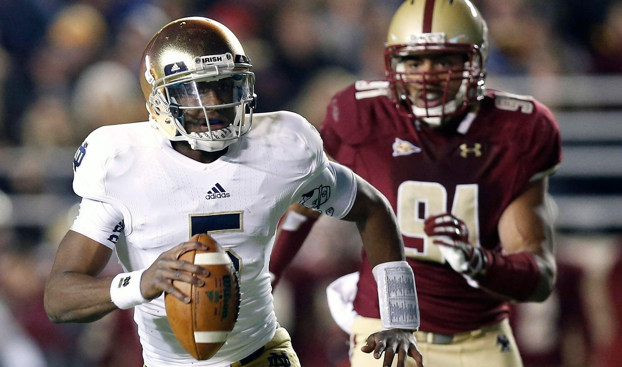 Everett Golson threw for two touchdowns and rushed for one against BC.