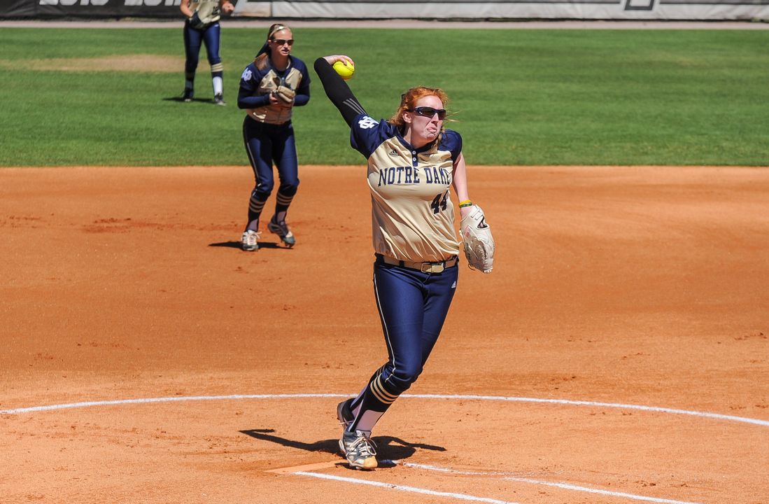 Senior pitcher Laura Winter officially became the all-time Notre Dame wins leader with career victory number 97 on Tuesday against Ball State