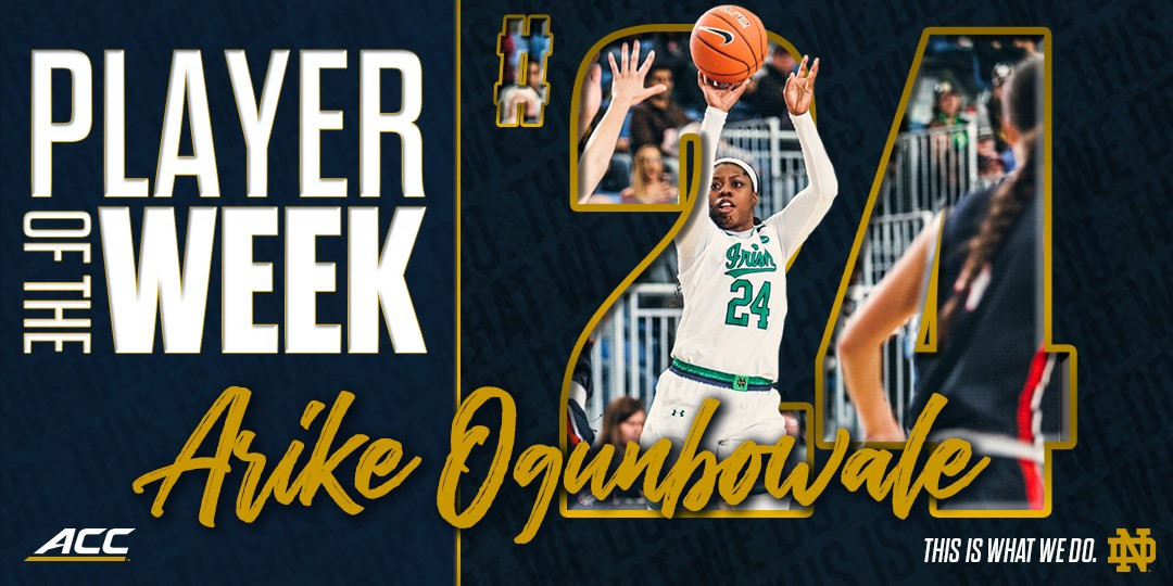 Ogunbowale Named ACC Player of the Week Ogunbowale