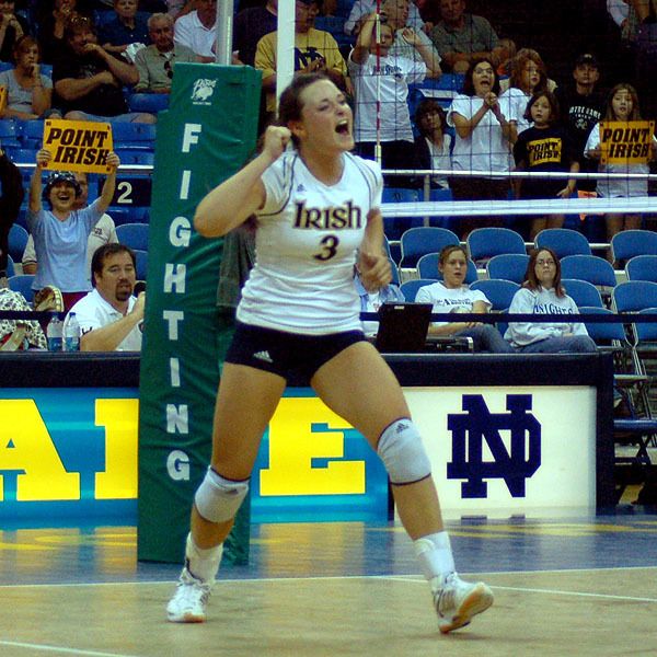 Christina Kaelin totaled 14 kills during Notre Dame's 3-0 BIG EAST Conference win at Louisville on Saturday.