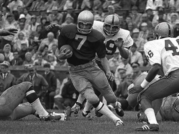 Quarterback U. — Times Two During his career at Notre Dame, Joe Theismann threw for 4,511 yards, 31 touchdowns with a .570 completion percentage (290-509).