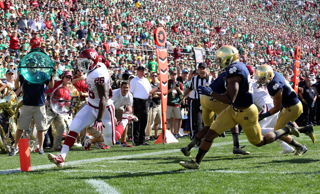 No. 22 Notre Dame vs. No. 14/12 Oklahoma (USATSI)