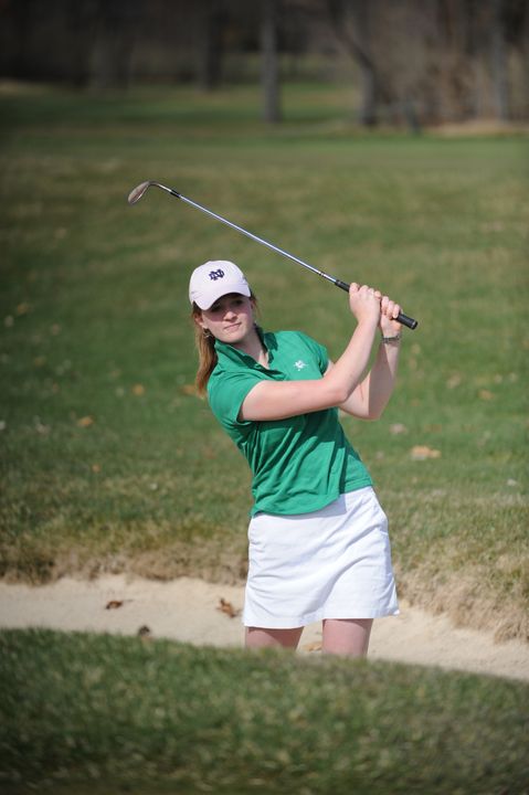 Becca Huffer is tied for 14th with one round to play at the 2010 Central District Invitational.