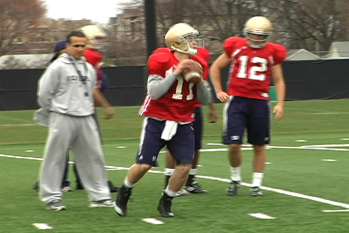 Football Update: Monday, April 11 Tommy Rees helped the Irish to four wins to end the 2010 season and is in a battle for the starting QB position for the '11 campaign.
