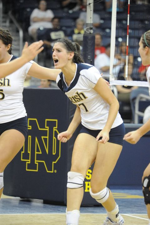 Colorado native Kellie Sciacca had 14 kills to open Denver's Pioneer Classic for Notre Dame.