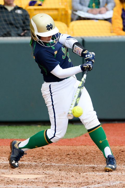 Senior Katey Haus set a career-high with four hits in Tuesday's 16-1 win at Michigan State