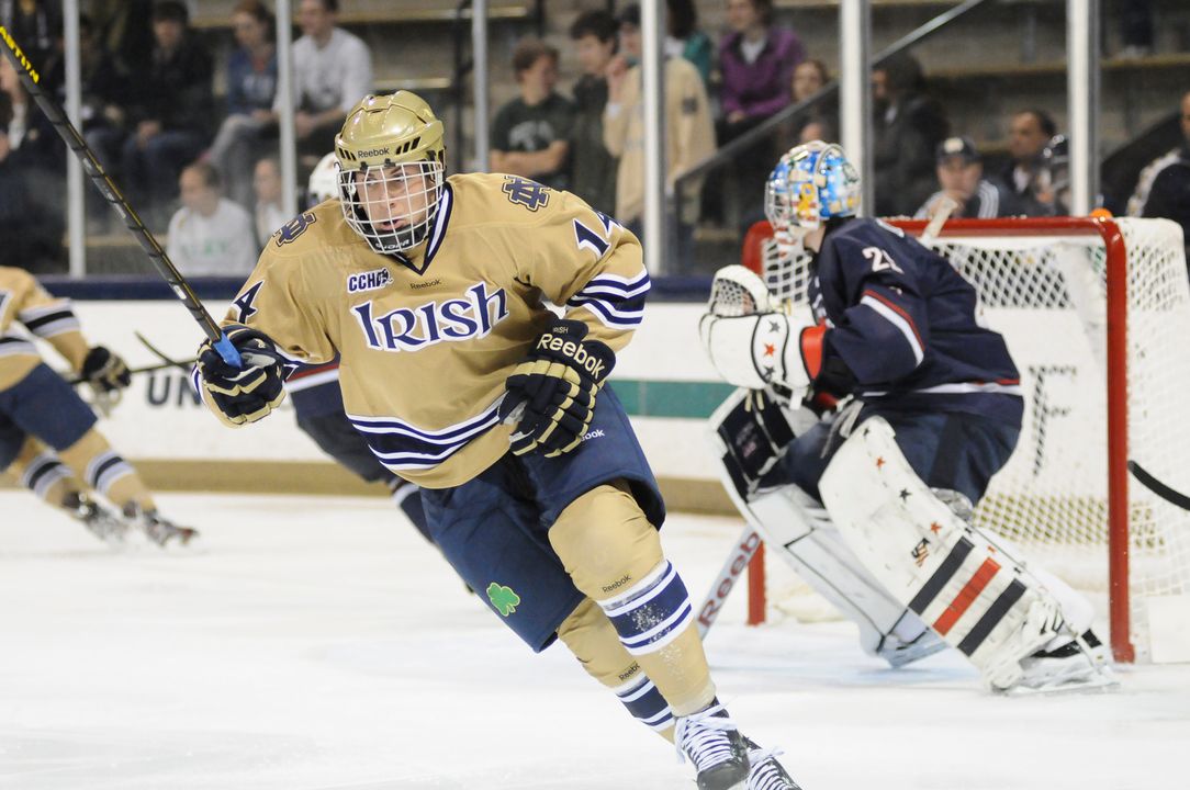 Freshman left wing Thomas DiPauli scored Notre Dame's only goal in the 3-1 loss at top-ranked Boston College.