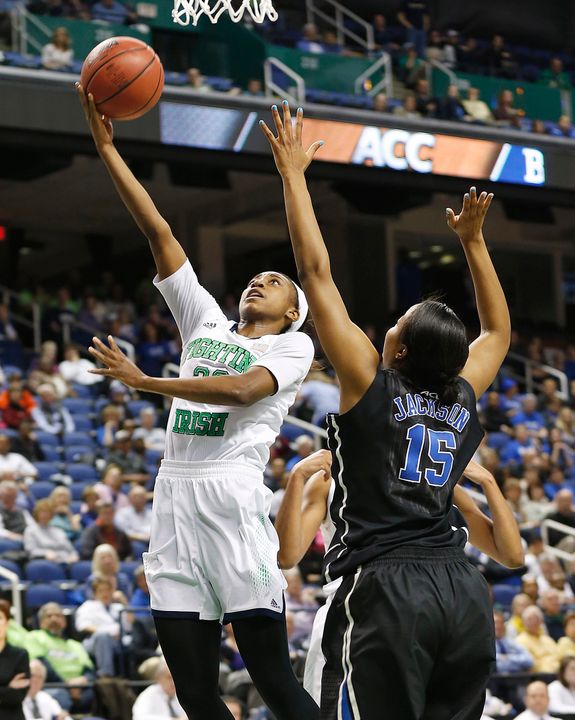 Sophomore guard Jewell Loyd was named to the All-ACC First Team and All-ACC Defensive Team, as part of three Fighting Irish players who earned all-conference honors according to a vote of the ACC coaches announced Monday.