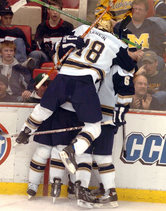 Evan Rankin (#18) had the game-winning goal in Notre Dame's 4-2 win at Bowling Green on Tuesday night.