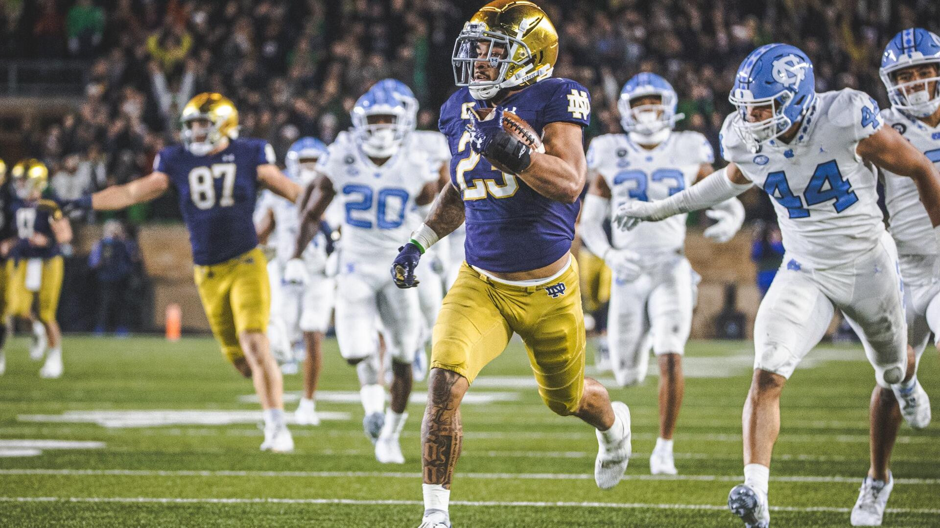 Williams Carries #11 Notre Dame Past North Carolina, 44-34 Williams Carries #11 Notre Dame Past North Carolina, 44-34