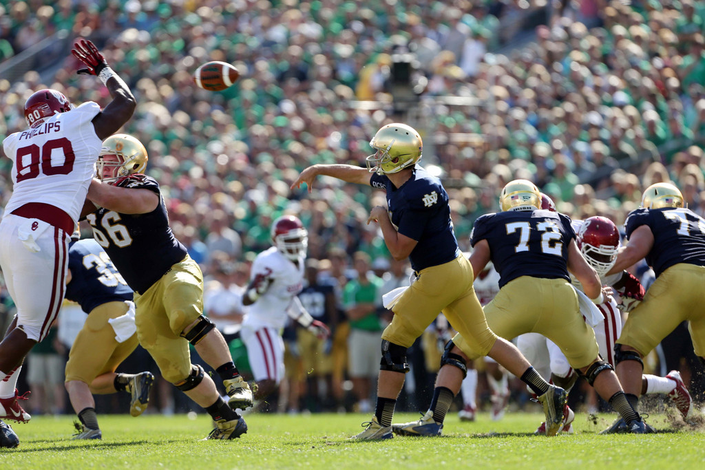 No. 22 Notre Dame vs. No. 14/12 Oklahoma (USATSI)