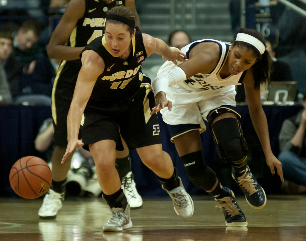 Notre Dame Women's Basketball powers over Purdue on 12-29-12