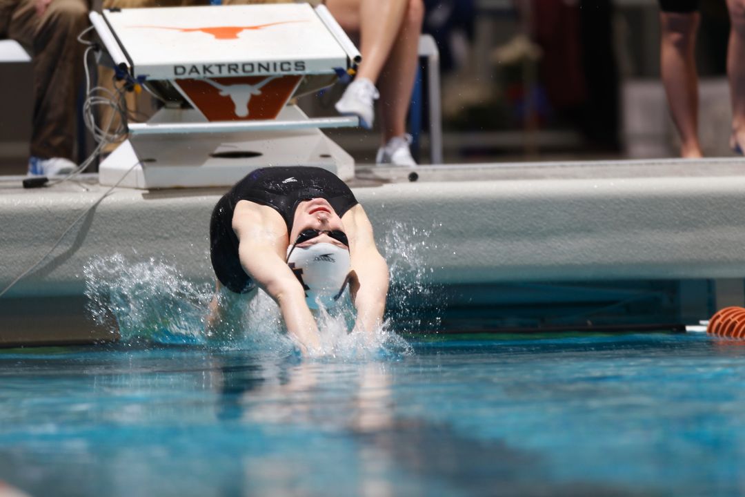 Junior Kim Holden swam a 56.07 split in the backstroke of the 400 medley on Friday. The time was the fastest of the race.