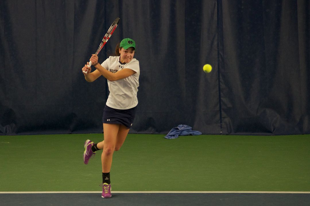 Junior Quinn Gleason sealed the win for the Irish with a 2-6, 7-5, 7-6(6) win over No. 71 Jessica Wacnik at No. 1 singles.