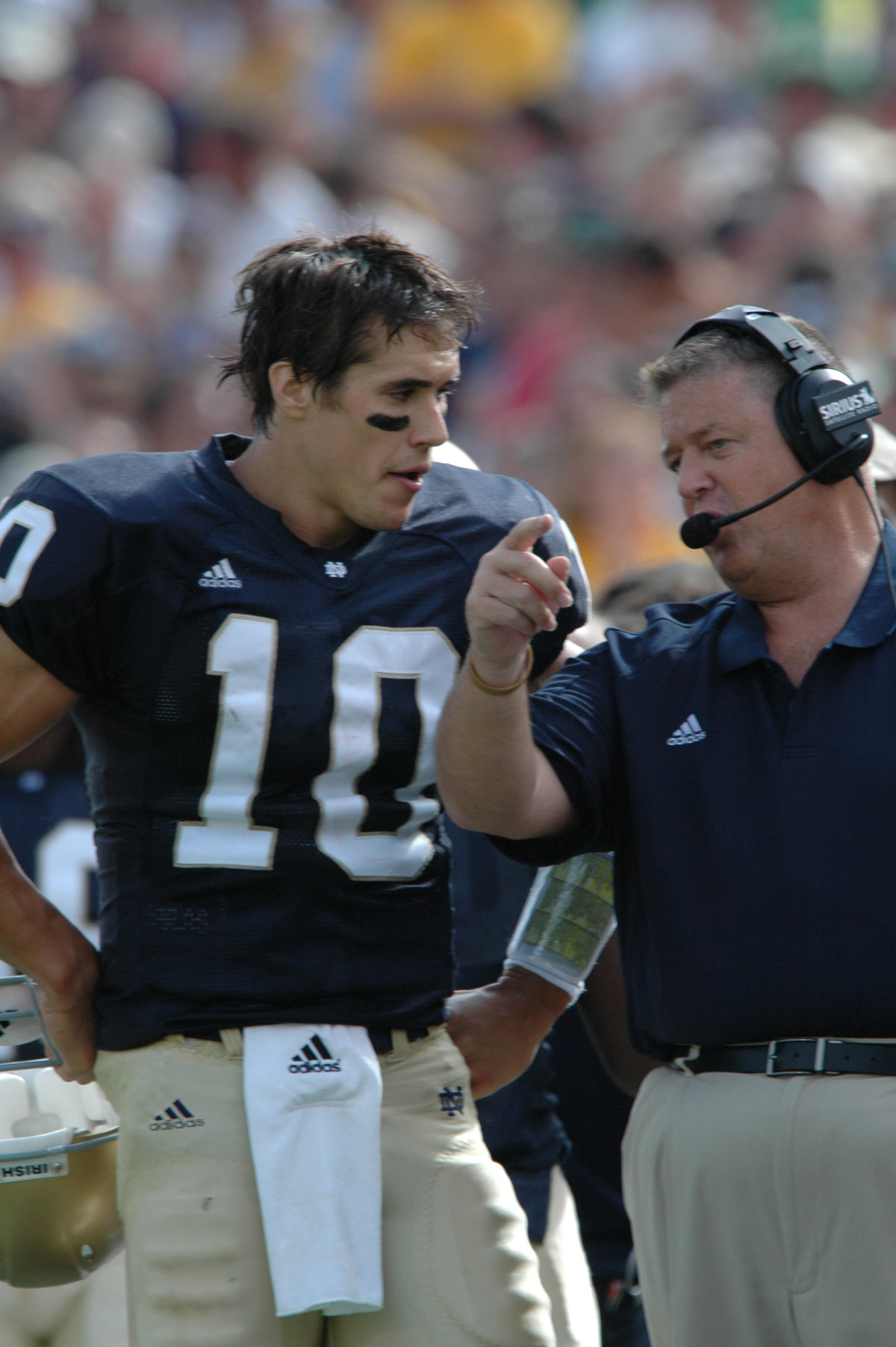 Irish Face Penn State In 2006 Home Opener On Saturday Notre Dame quarterback Brady Quinn and head coach Charlie Weis will be back on the sidelines in Notre Dame Stadium for the first time in 2006 this Saturday, when the Irish face #19/19 Penn State.